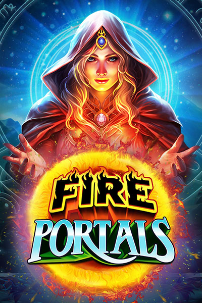 Un'immagine dinamica e infuocata del gioco 'Fire Portals', che suggerisce la presenza di magia e di energia coinvolgente all'interno del gioco.